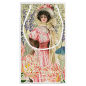 Petit Sac Cadeau Regency de femme victorienne rose (Dos)