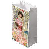 Petit Sac Cadeau Regency de femme victorienne rose (Dos Angle)