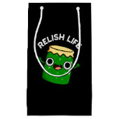Petit Sac Cadeau Relish Life Funny Food Pun Dark BG (Devant)