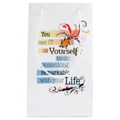 Petit Sac Cadeau Remarquable LIFE Inspirational Citation illustrée (Devant)