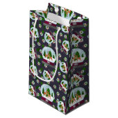 Petit Sac Cadeau Rennes & Globes de Neige (Devant Angle)