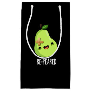 Petit Sac Cadeau Réparé Funny Fruit Pun de poires Dark BG