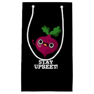 Petit Sac Cadeau Restez à jour Funny Veggie Beet Pun Dark BG