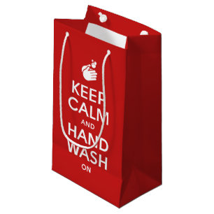 Petit Sac Cadeau Restez Calme Et Lavez-Vous Les Mains - Laver La Gr