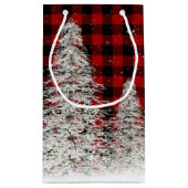 Petit Sac Cadeau Retriever de Noël sur Buffalo Plaid (Dos)