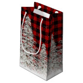 Petit Sac Cadeau Retriever de Noël sur Buffalo Plaid (Dos Angle)