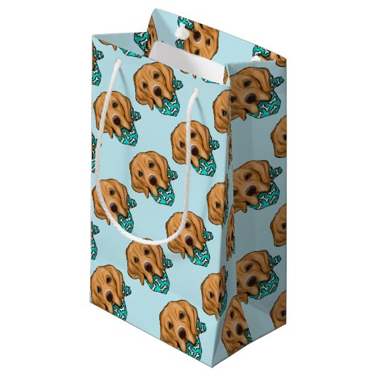 Petit Sac Cadeau Retriever doré (Devant Angle)