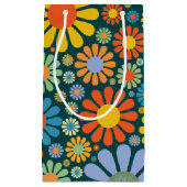 Petit Sac Cadeau Rétro de fleurs motif les années 70 (Devant)