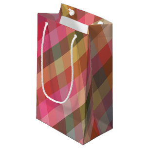 Petit Sac Cadeau Retro Diagonal Noël Plaid mignonne Preppy Holiday