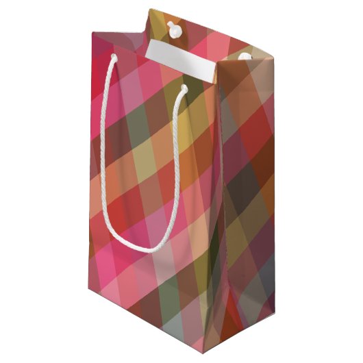 Petit Sac Cadeau Retro Diagonal Noël Plaid mignonne Preppy Holiday (Devant Angle)
