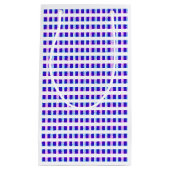 Petit Sac Cadeau rétro électrique rayé bleu & violet (Devant)