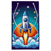 Petit Sac Cadeau Rétro, fusée spatiale (Dos)
