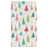 Petit Sac Cadeau Retro Joyeux arbres de Noël Fun Motif de vacances (Dos)