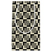 Petit Sac Cadeau Rétro motif noir et bronzage (Devant)