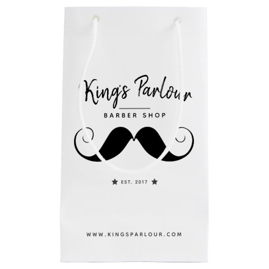 Petit Sac Cadeau Retro Mustache - Barber Shop Merchandises (Devant)