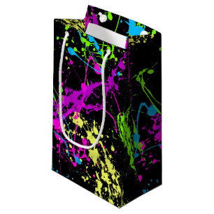 Petit Sac Cadeau Rétro noir abstrait frais d'éclaboussure de