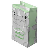 Petit Sac Cadeau Rhino Baby shower vert (Dos Angle)