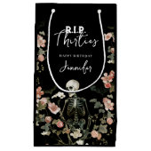 Petit Sac Cadeau RIP Trente Squelette rose floral 40e anniversaire (Devant)