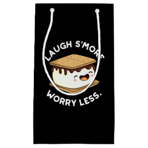 Petit Sac Cadeau Rire Plus Inquiète Moins Drôle Pun Plus Foncé BG