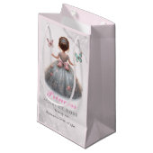Petit Sac Cadeau Robe princesse en argent rose Fête d'anniversaire  (Devant Angle)