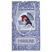 Petit Sac Cadeau Robin Festif Personnalisé Design de Noël (Dos)