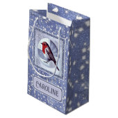 Petit Sac Cadeau Robin Festif Personnalisé Design de Noël (Dos Angle)