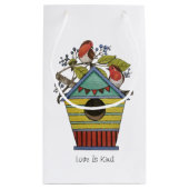 Petit Sac Cadeau Robins Aux Bleuets Et À La Maison D'Oiseaux (Dos)