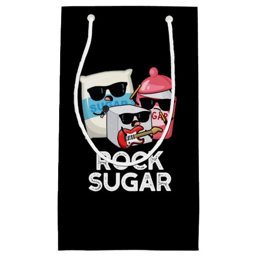 Petit Sac Cadeau Rock Sugar Funny Food Pun Dark BG (Devant)