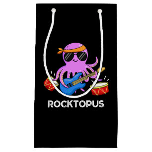 Petit Sac Cadeau Rocktopus Funny Rock Band Octopus Pun Dark BG