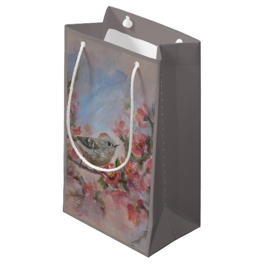 Petit Sac Cadeau Roitelet à couronne rubis (Devant Angle)