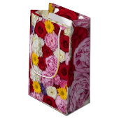 Petit Sac Cadeau Romantic Mixed Floral Bouquet Pattern with Roses (Dos Angle)