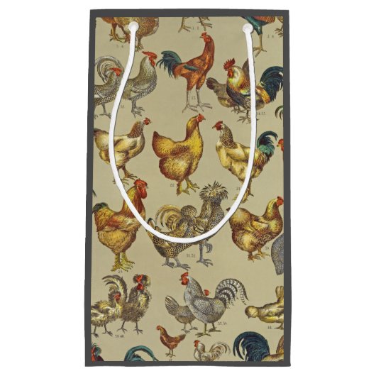 Petit Sac Cadeau Rooster Poulet de la ferme Pays Animal (Devant)