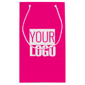 Petit Sac Cadeau Rose Chaud - ajouter un logo gras  (Dos)