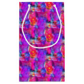 Petit Sac Cadeau Rose d'art, bleu, arrière - plan rouge de texture (Dos)