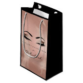 Petit Sac Cadeau Rose de maquillage noir des cils (Devant Angle)