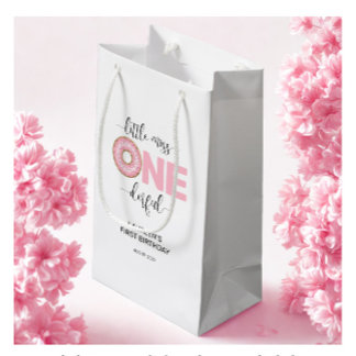 Petit Sac Cadeau Rose Douce Petite Mademoiselle 1er Anniversaire