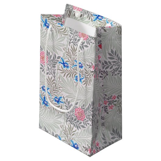 Petit Sac Cadeau Rose et Larkspur, William Morris (Devant Angle)