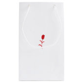 Petit Sac Cadeau Rose Madder, Rouge lave, design floral (Dos)