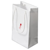 Petit Sac Cadeau Rose Madder, Rouge lave, design floral (Dos Angle)