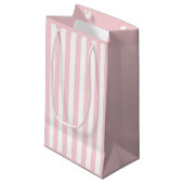 Petit Sac Cadeau Rose millénariste et rayure blanche (Devant Angle)