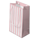 Petit Sac Cadeau Rose millénariste et rayure blanche (Dos Angle)