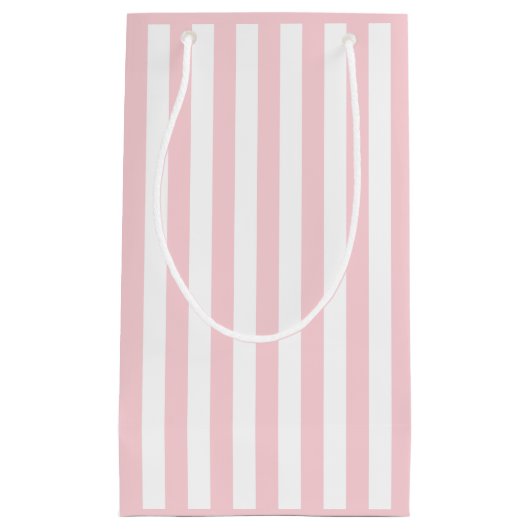 Petit Sac Cadeau Rose millénariste et rayure blanche (Devant)