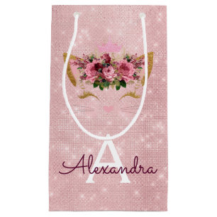 Petit Sac Cadeau Rose Princess Kitten Rose Gold Blush Pink Parties