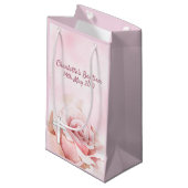 Petit Sac Cadeau Rose rose floral (Devant Angle)