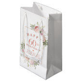 Petit Sac Cadeau Rose rose pâle or 60e anniversaire (Devant Angle)
