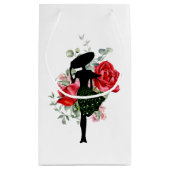 Petit Sac Cadeau Rose rouge et mode (Dos)