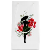 Petit Sac Cadeau Rose rouge et mode (Devant)