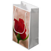 Petit Sac Cadeau Rose rouge simple (Dos Angle)