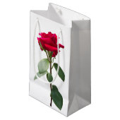 Petit Sac Cadeau Rose rouge simple (Devant Angle)