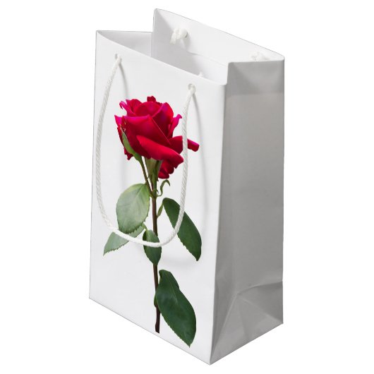 Petit Sac Cadeau Rose rouge simple (Dos Angle)